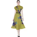 LE1255 in Stock 2025 New Women's Cool Print With Pleated Skirt Casual Short-sleeved Top Pleated Skirt 2-piece Set