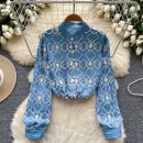 LW0650 Foreign Style Embroidery Single Breasted Shirt Woman Vintage Loose Base Long Sleeve Shirt Woman Blouses for Lady