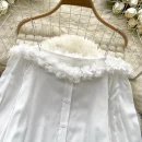 LW0822 Niche Chain Stereoscopic Lace Loose-Fitting Chic Shirt Blouses For Lady Blouses Elegant Women Ladies