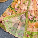 LE2632 Autumn New Retro Chiffon Printed Dresses Lady Lantern Long Sleeve Evening Robe Elegant Party Maxi Dresses Woman 2025