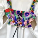 LW0748 Foreign Print Halter Waistcoat Vest Puffy Sleeve Shirt for Early Spring Wear Blouses Elegant Women Ladies