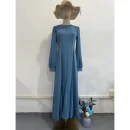 LE2699 Dubai Long Dresses Women Elegant 2025 Cross-Border Court Style Long-Sleeved Maxi Dress Lady