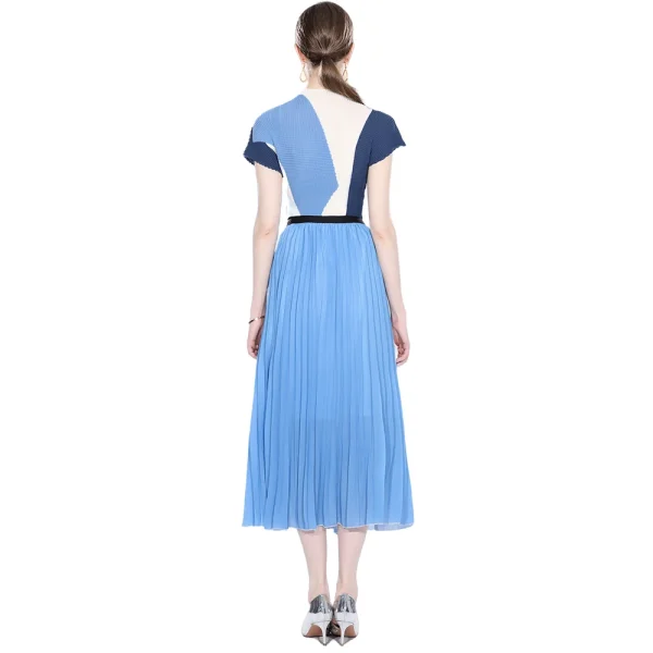 LE1250 Fast Delivery Women's Pleated Casual Suit Long Skirts Print T-shirt Skirt 2-piece 2025 New Pleated Skirt Set - Image 6