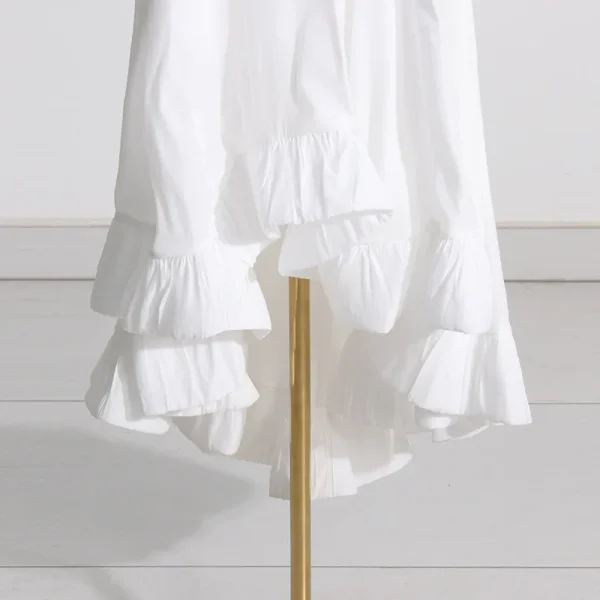 LE1687 Boutique Hot Sale 2025 New Pleated Collar Sleeveless Top Asymmetric Splicing Ruffled Half-body Skirt Two-piece Set - Image 6