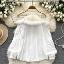 LW0822 Niche Chain Stereoscopic Lace Loose-Fitting Chic Shirt Blouses For Lady Blouses Elegant Women Ladies