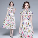 LE1240 in Stock Women's Sets Pleated Print Evening Gown Dress Elegant Summer 2 Piece Set for Women Miyake Pleated Boutique Skirt