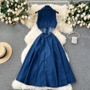 LE2653 Boutique Denim Dresseses Female Korean Metal Button Sleeveless Midi Dress Direct Elegant Women'S Dress