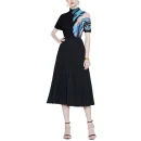 LE1256 Print Miyake  Pleated Short-sleeved T-shirt Loose Elastic Long Skirt 2 Piece Set High Quality Fabric Women's Sets
