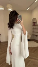 LE2591 Autumn Patchwork Gauze Ong Sleeve Party Maxi Dresses Socialite Party Evening Gown Ladies Lace-Up Back Design Dress Women