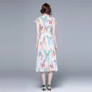 LE1238 in Stock New Pleated Print Evening Gown Dress Elegant Summer 2 Piece Set for Women Miyake Pleated Boutique Midi Skirt