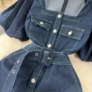 LE2651 Boutique Denim Dresseses Female Korean Short-Sleeved Autumn Midi Dress Direct Elegant Women'S Dresses
