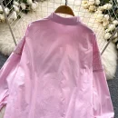 LW0706 Light Vintage Style Shirt Women'S Embroidered Hot Diamond Style Top Blouses Elegant Women Shirts for Women Tops