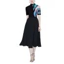 LE1256 Print Miyake  Pleated Short-sleeved T-shirt Loose Elastic Long Skirt 2 Piece Set High Quality Fabric Women's Sets