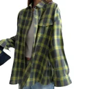 Plus Size Graceful All-match Plaid Casual Shirt 2025 New Arrival Hot Sale Simple Loose Top Coat Women