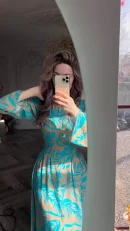 LE2701 Middle East Banquet Long Evening Dress Lady 2025 Autumn Exotic Stand Collar Long-sleeved Printed Maxi Dress Women
