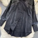 LW0706 Light Vintage Style Shirt Women'S Embroidered Hot Diamond Style Top Blouses Elegant Women Shirts for Women Tops