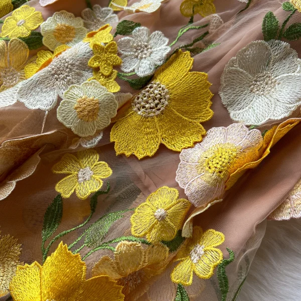 LE2621 Vintage Three-Dimensional Flower Decoration Maxi Lace Dresses Elegant Women'S Boutique Embroidery Long Fishtail Dress - Image 6
