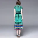 LE1357 Original Design 2025 Dressy Print Miyake Ruffle Elegant Fashion 2 Piece Set High Stretch Loose Top Pleated Skirt Set