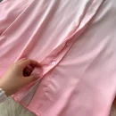 LE1666 Pink Gradient Ladies Two-Piece Long-Sleeved Shirt + High Waist Pleated Skirt Set Celebrity Office Party Casual Set