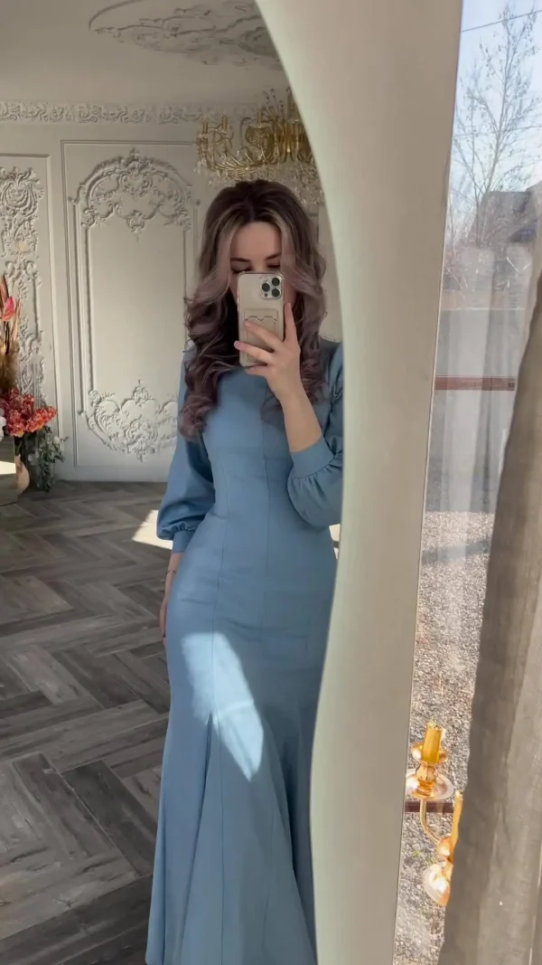 LE2699 Dubai Long Dresses Women Elegant 2025 Cross-Border Court Style Long-Sleeved Maxi Dress Lady - Image 4