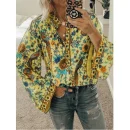 Women's Chiffon Floral Printing Blouses Elegant Shirts Women Tops