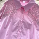 LW0706 Light Vintage Style Shirt Women'S Embroidered Hot Diamond Style Top Blouses Elegant Women Shirts for Women Tops