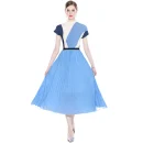 LE1250 Fast Delivery Women's Pleated Casual Suit Long Skirts Print T-shirt Skirt 2-piece 2025 New Pleated Skirt Set