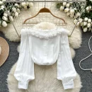 LW0822 Niche Chain Stereoscopic Lace Loose-Fitting Chic Shirt Blouses For Lady Blouses Elegant Women Ladies