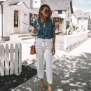 Women Fashion High Quality Outwear Wash Denim Blouse Shirt Jacket