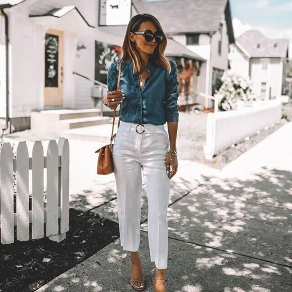Women Fashion High Quality Outwear Wash Denim Blouse Shirt Jacket - Image 3