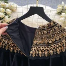 LW0835 Light Luxury Senior Sense Velvet Shirt Women Inlaid Diamond Loose Design Temperament Blouses Elegant Women