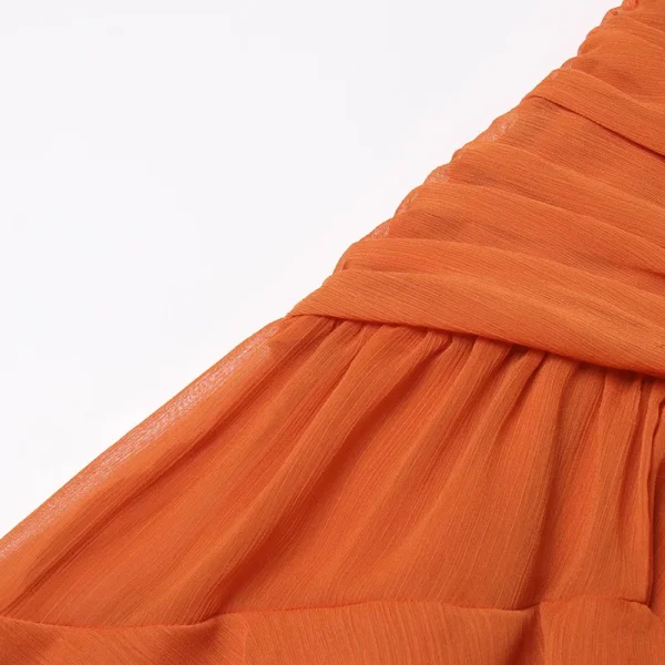 LE2641 2025 Autumn Chiffon Pleated Maxi Dress Woman Lotus Leaf Lace Splicing High Waist Fairy Skirt Elegant Evening Dresses - Image 6