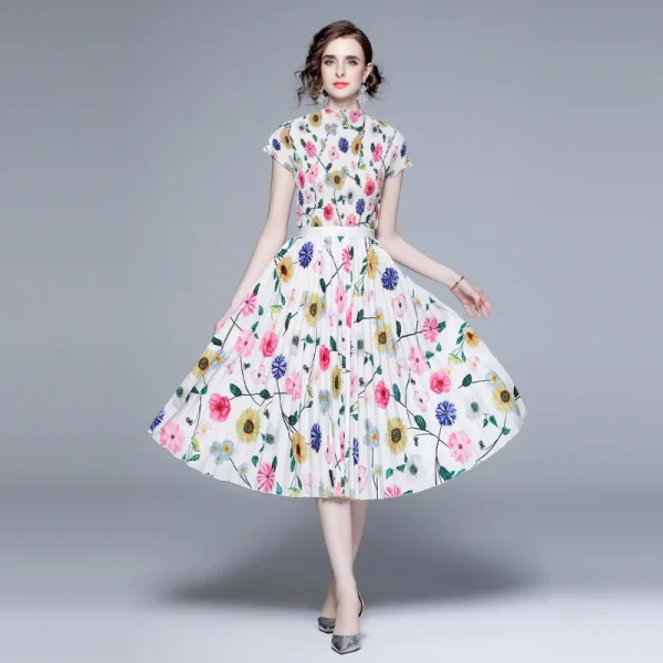 LE1240 in Stock Women's Sets Pleated Print Evening Gown Dress Elegant Summer 2 Piece Set for Women Miyake Pleated Boutique Skirt