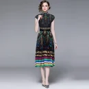 LE1266 Best-selling Women's Sets Miyake Pleated Print Pleated Long-sleeved T-shirt High Quality Fabric Women Two Pieces Set