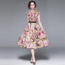 High Quality 2 Piece Sets Short-Sleeved T-Shirt Women Two Miyake Pleated Skirt Set Printed Pleated Boutique Women'S Set
