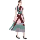 LE1236 Elegant Women's Diamond V-Neck Dress Nailed Beaded Lantern Sleeves Plus Size Short Newly Arrived Boutique Clothing Set