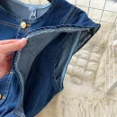 LE2654 Boutique Denim Dresseses Female Korean Metal Button Sleeveless Midi Dress Elegant 2025 New Women'S Long Dress