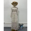 LE2700 Dubai Floral Printed Party Dinner Evening Gown Maxi Women 2025 Fall Gentle Snow Textile Gentle Floral Long Dress Lady