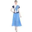 LE1250 Fast Delivery Women's Pleated Casual Suit Long Skirts Print T-shirt Skirt 2-piece 2025 New Pleated Skirt Set