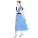LE1250 Fast Delivery Women's Pleated Casual Suit Long Skirts Print T-shirt Skirt 2-piece 2025 New Pleated Skirt Set
