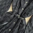 LE4776 Spring and Autumn Long Sleeve Maxi Dress Lapel Single Breasted Lace Dress Elegant Temperament Long Skirt