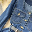 LE2650 Ladies Boutique Denim Dresseses Female Korean Long Sleeve Autumn Winter Midi Dress Woman Direct 2025