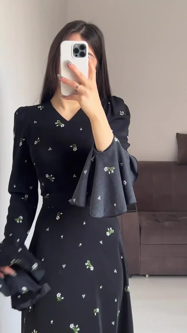 LE2590 Autumn Middle East Maxi Dresses Women Lady Elegant Formal 2025 New Flared Long Sleeve Socialite Party Evening Gown Ladies - Image 6
