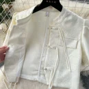 LE2082 Women'S Disk-Buckle Tassel Short Top Temperament 100 Matching Skirt Women'S Senior Sense of Two Sets