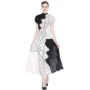 LE1249 in Stock Print Pleated Short-Sleeved T-Shirt Women Two Pieces Set Miyake Pleated Skirt Set 2025 High Quality 2 Piece Sets