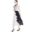 LE1249 in Stock Print Pleated Short-Sleeved T-Shirt Women Two Pieces Set Miyake Pleated Skirt Set 2025 High Quality 2 Piece Sets