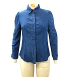 Women Fashion High Quality Outwear Wash Denim Blouse Shirt Jacket