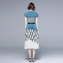 LE1237 New Arrived Miyake High Quality Elegant Print Pleated Fashion Suit Two-Piece Set Boutique Dress Skirts
