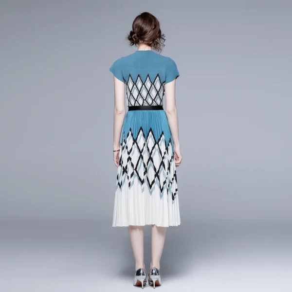 LE1237 New Arrived Miyake High Quality Elegant Print Pleated Fashion Suit Two-Piece Set Boutique Dress Skirts - Image 4