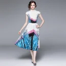 LE1267 in Stock Miyake Pleated Top Pleated Skirt Two-Piece Set 2025 New Printed Pleated Skirt Set